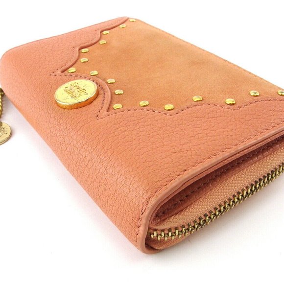 Authentic chloe round zipper wallet Middle -length wallet USED - Picture 4 of 9